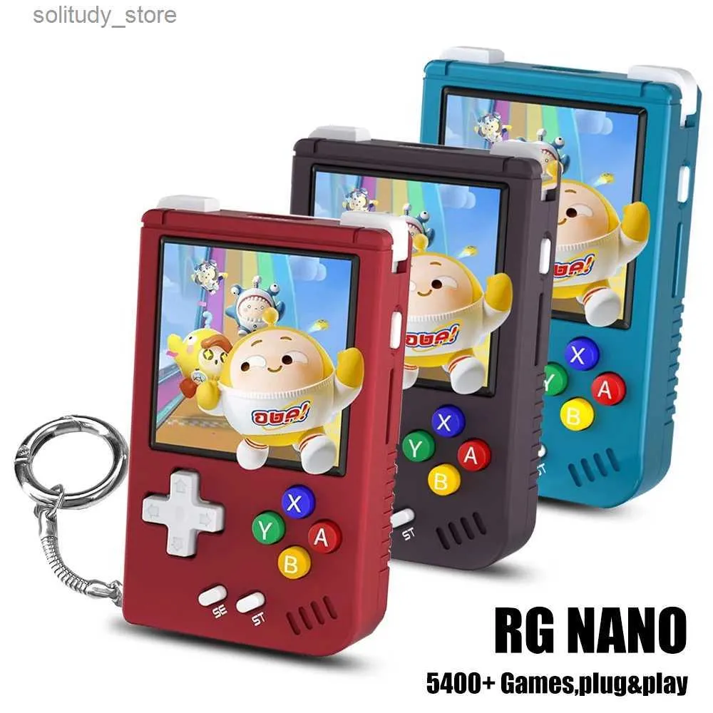 Portable Game Players ANBERNIC RG Nano Retro Handheld Game Console RGNano Portable Mini Aluminum 1.54-inch I Screen 64G 5400 Gaming High Fidelity Speaker Q240326