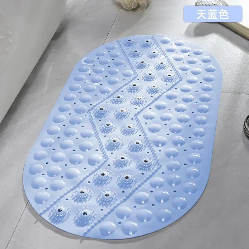 Tapis de bain antidérapant rectangulaire en PVC, tapis de salle de bain antidérapant, ventouse de Massage doux, tapis de douche antibactérien, tapis de baignoire
