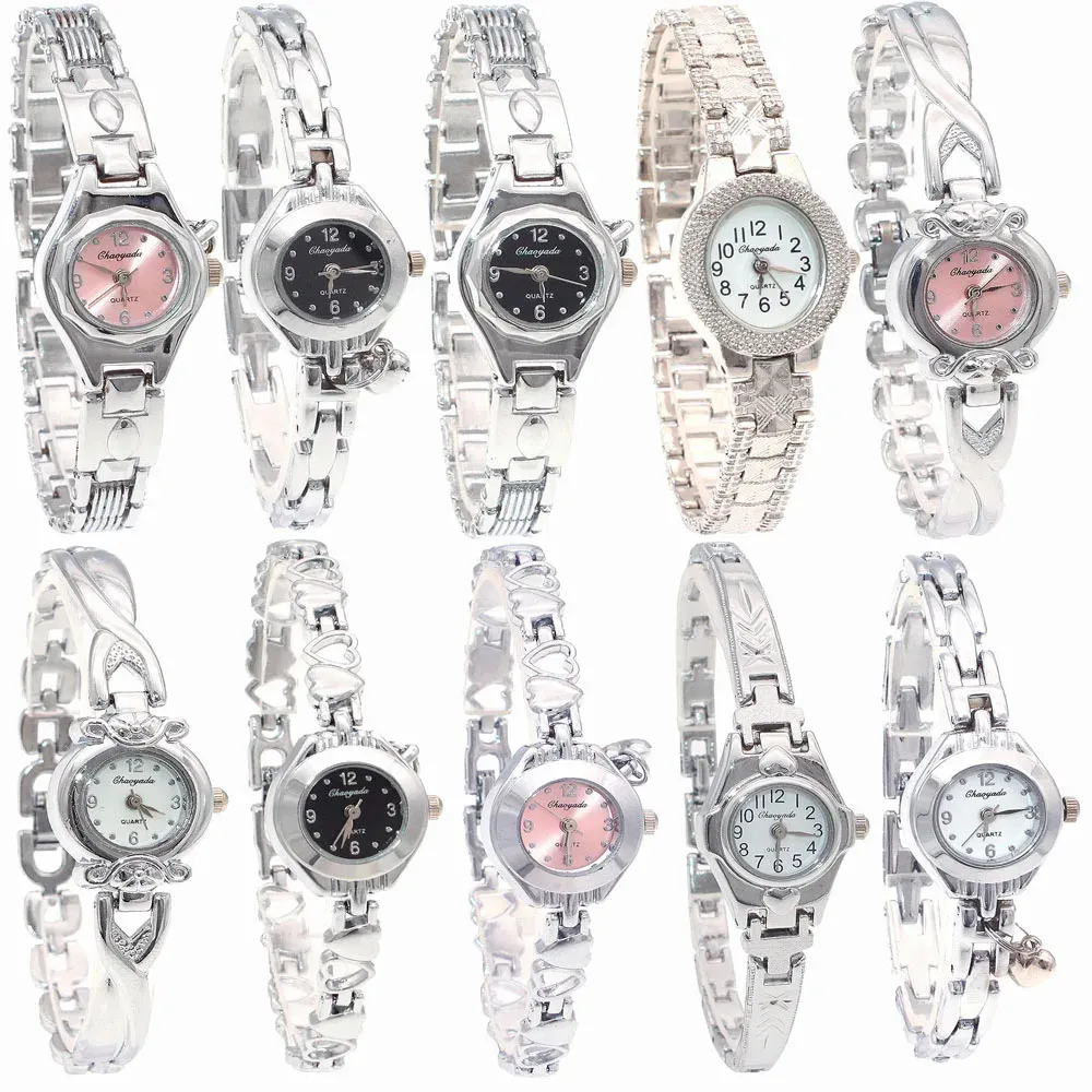 10 stks/partij Gemengde Bulk Leuke Horloge Vrouwen Horloges Dames Vrouwen Meisjes Zilveren Horloge Roestvrij Staal Quartz Jurk Horloge Geschenken 240320