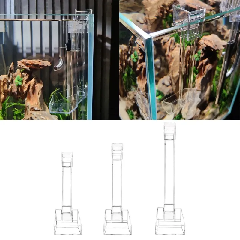 Feeders Shrimp Feeder Tube with Dish Tray Acrylic Feeding Tube Aquarium Bowl Suitable for Fish Tank Wall Thick Less than 0.47"