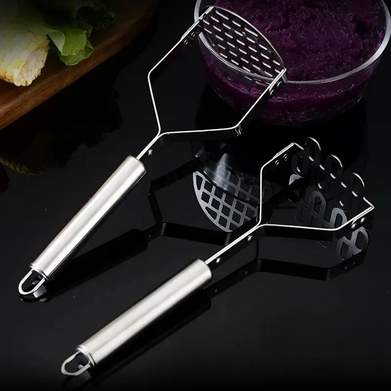 Aço inoxidável triturador de batata cozinha abóbora alho vegetal frutas fácil lama imprensa moedor triturador alimentos utensílios de cozinha casa gadget