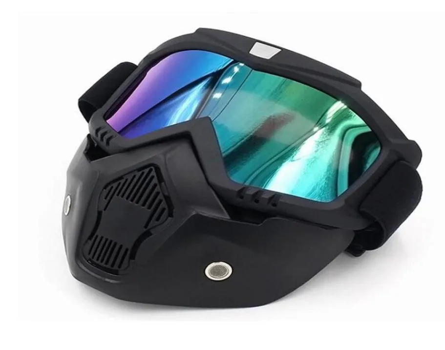 Motorcycle Face Mask Detachable Modular Riding Helmet Motorbike Goggles Shield Open Face Mask Glasses Eye Protector8897074