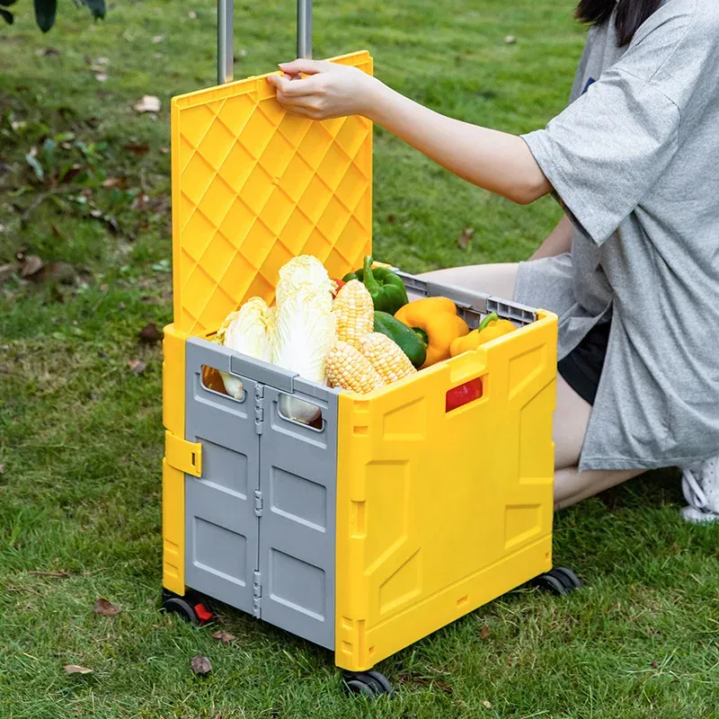 Carts Universal Wheel Foldable Shopping Cart, Trolley, Mobile Storage Boxes, Item Container Organizer