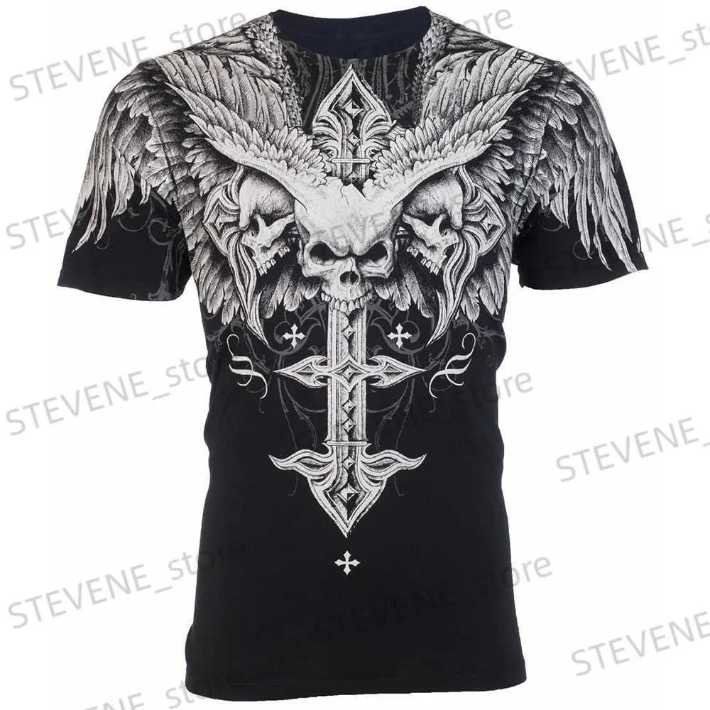 T-shirts pour hommes Nouvelle mode T-shirt pour hommes Vêtements de printemps T-shirts graphiques Crâne Harajuku Y2k Strtwear Short Slve Tops Hommes Vêtements surdimensionnés T240325