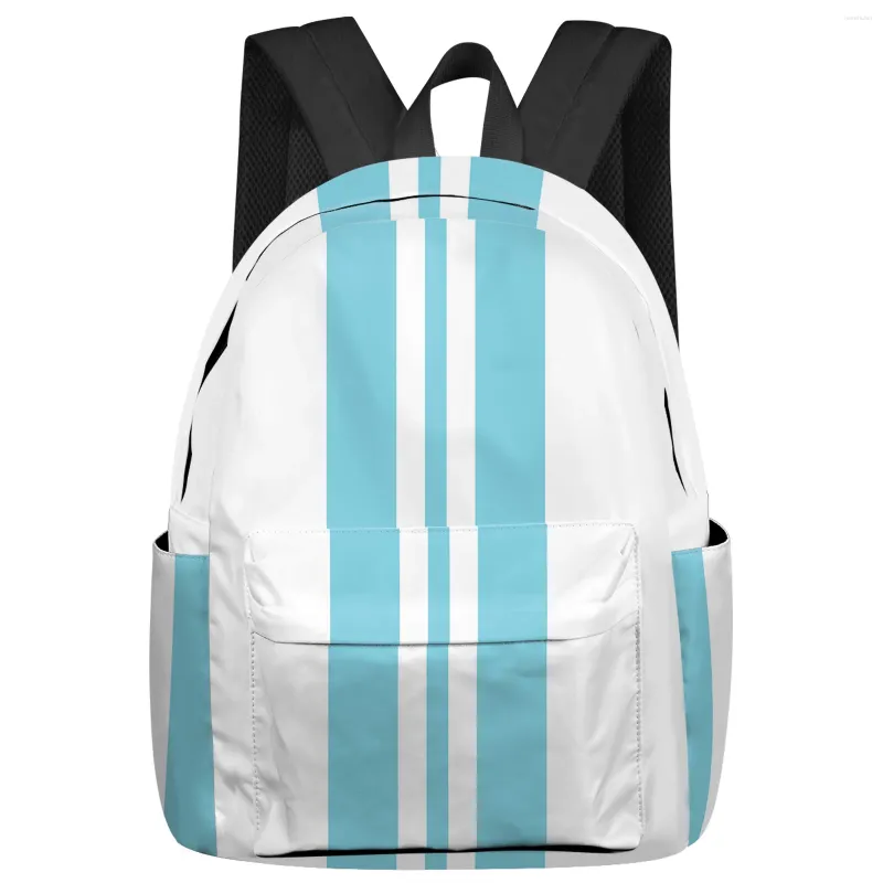 Rucksack Streifen Blau Festival Feminina Rucksäcke Teenager Student Schultaschen Laptop Männer Frauen Weibliche Reise Mochila