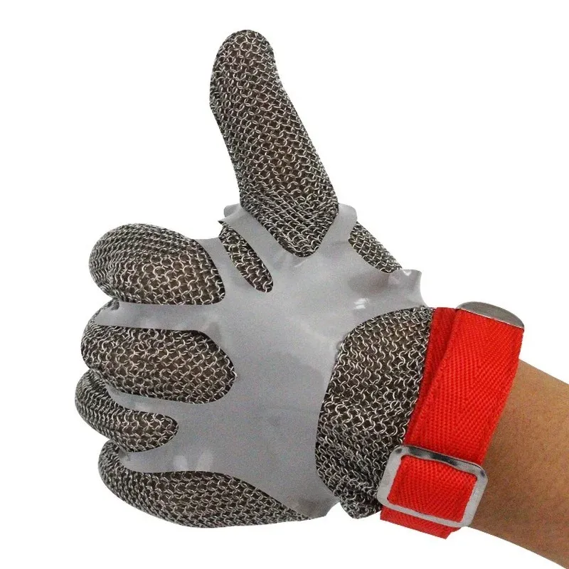 e de gants de protection Anti-coupure en fil d'acier, cisailles Anti-électriques pour machines d'abattage, gants à anneau en acier inoxydable de qualité 5