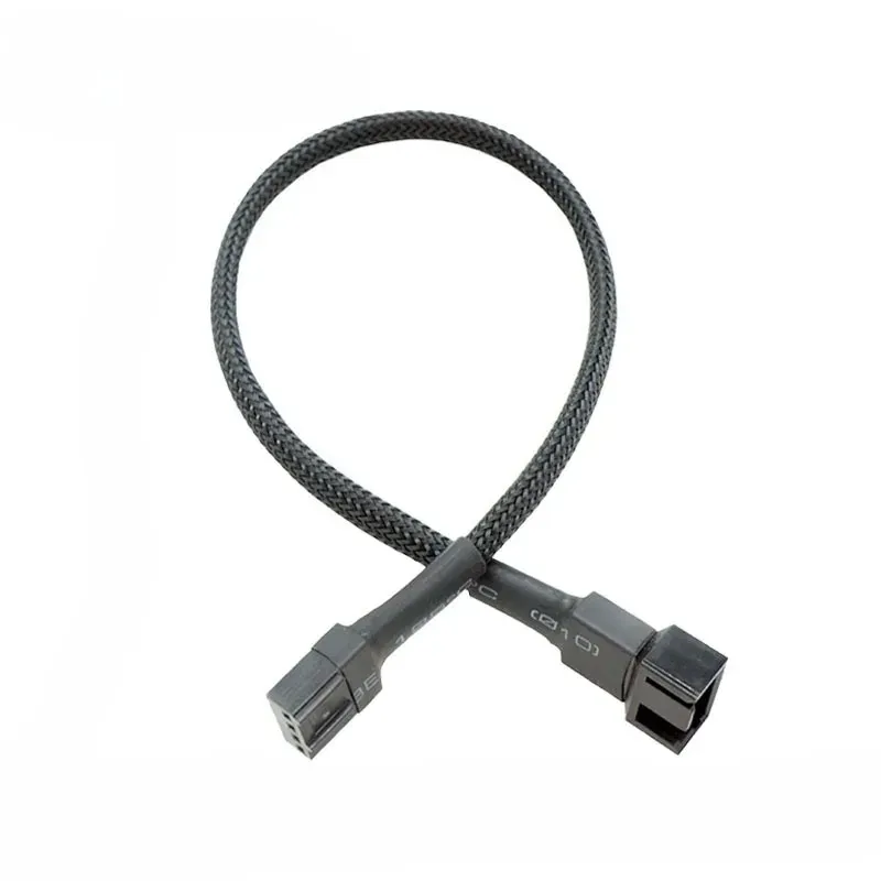 NEW 2024 4 Pin Pwm Fan Cable 1 To 2/3/4 Ways Splitter Black Sleeved 27cm Extension Cable Connector PWM Extension Cables Hardware Cablesfor Black Sleeved Cable