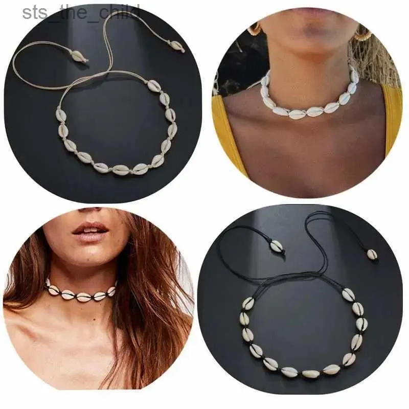Chokers 2019 3 joyería de playa retro Bohemia Shell hecho a mano para mujer simple colgante collar setc24326
