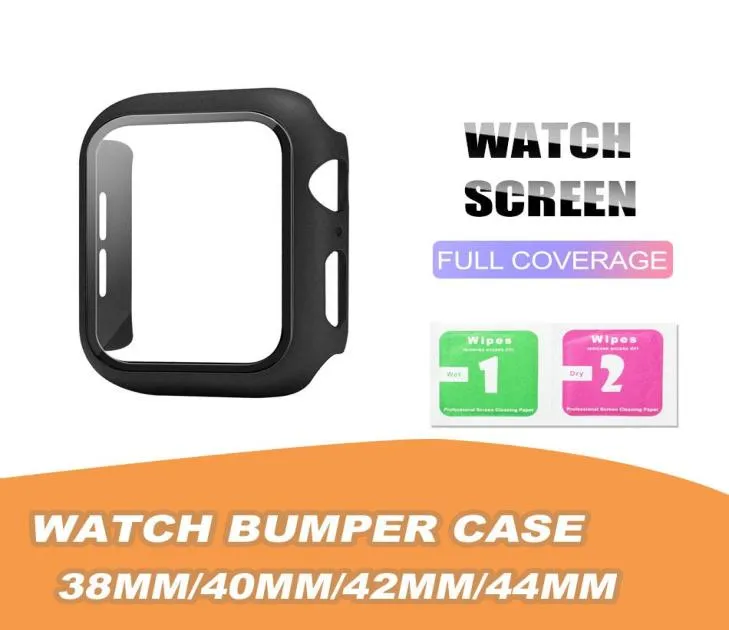 Kolorowa matowa twarda obudowa ze obserwacją z ekranem dla Apple Iwatch Series 54321 Pełne pokrycie obudowa 38 40 42 44 mm2569736