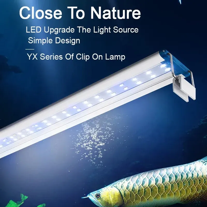 Lightings 18~70CM Ultra Thin Fish Tank Bracket Light, Water Plant Landscape Light LED Aquarium Light for Extensible Clip Lamp 90~260V