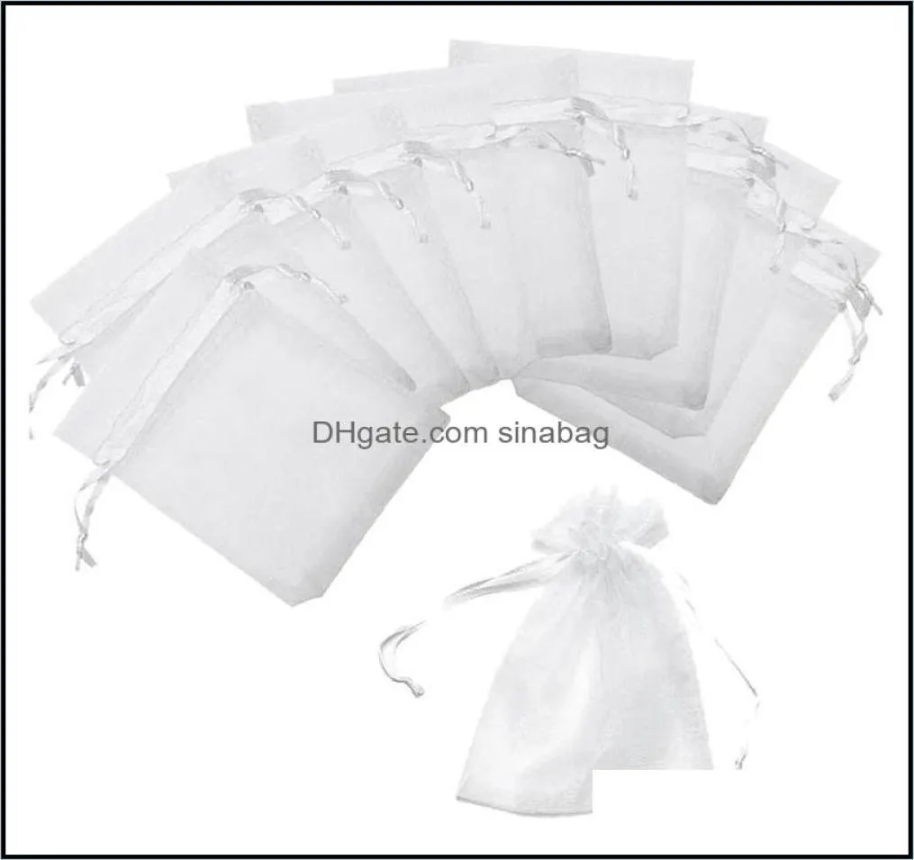 Cadeau événement fournitures festives maison jardin cadeau emballage 120 pièces 4X6 pouces Dstring Organza sacs bijoux faveurs pour la fête de mariage Noël8765738