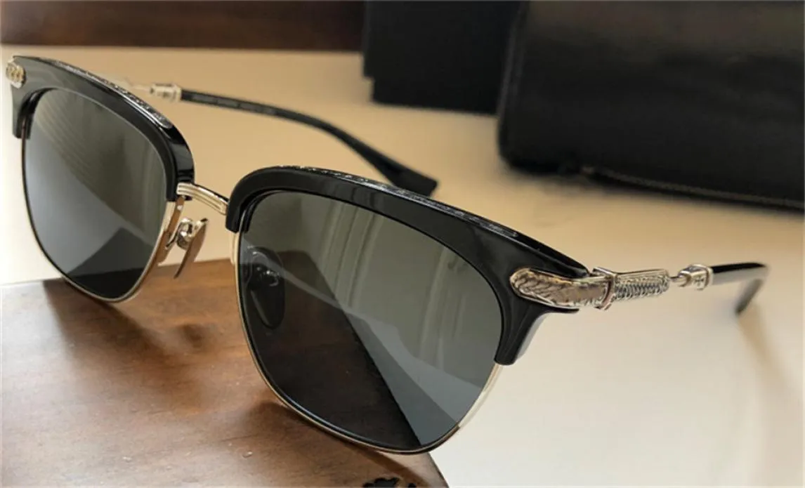 Neue Modedesigner Männer Sonnenbrillen Vertikaler II Punk -Stil Designer Retro Square Halb Frame Totem -Druckmuster Top -Qualität mit B5843598