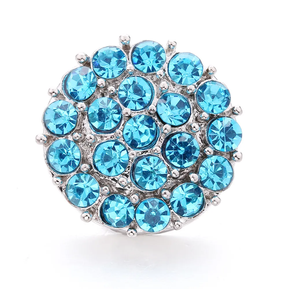 جديد Snap Jewelry Rhinestone Round 18mm أزرار Metal Snap Fat