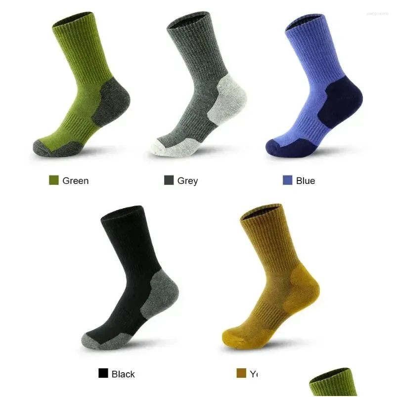 Chaussettes pour hommes Hommes Automne 38-43 et qualité de couleur Casual Assorti Printemps Haute Sports Épais UE Respirant Chaud 2024 5 Drop Livraison Appa Otk2M