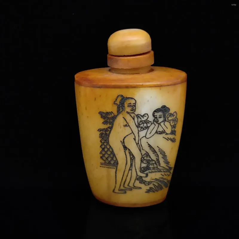 Garrafas requintadas pintura à mão chinesa linda mulher padrão garrafa de rapé