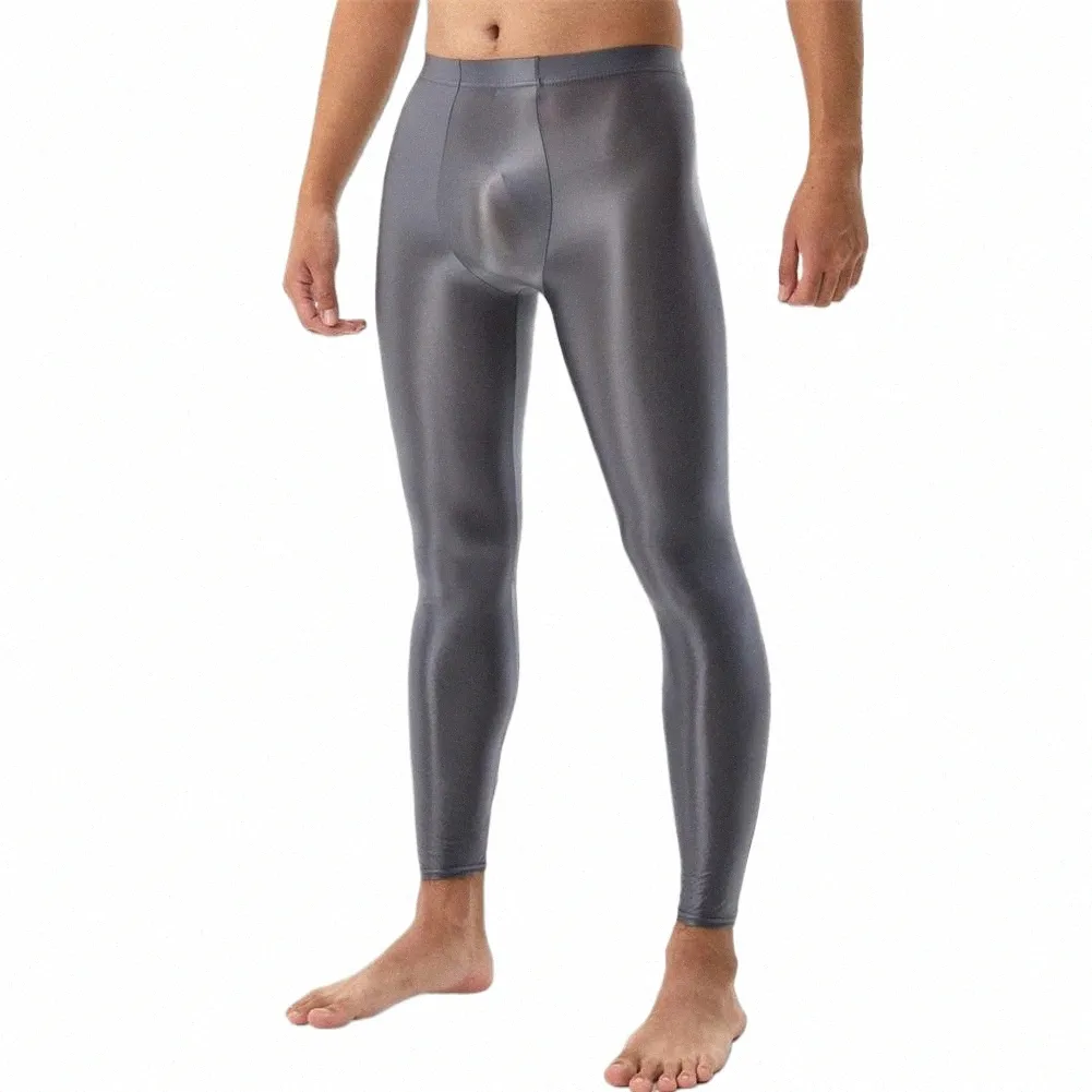 Pantalon élastique pour hommes, soyeux, coupe slim, haute élasticité, LG Johns avec pochette U Cvex Bulge, doux et respirant, pour le confort e5dR #