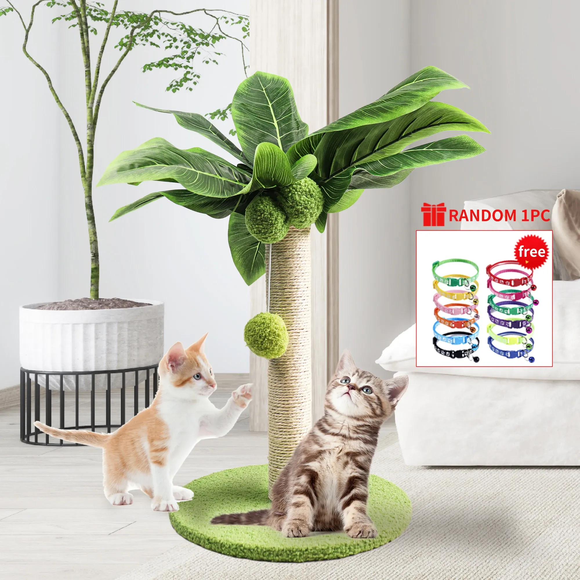 Tiragraffi 2023 NUOVO Tiragraffi per gatti con modello di albero Tiragraffi per gatti da interno Prodotti per animali domestici per gattini Foglie verdi carine