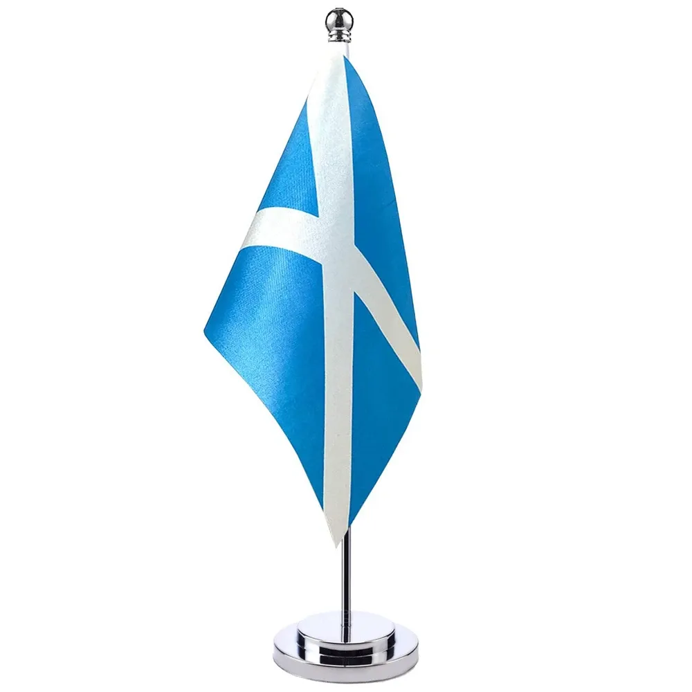 Accessories 14x21cm Saint Andrew's Cross Scotland Desk Country Banner Meeting Room Boardroom Table Standing Pole The Scottish National Flag