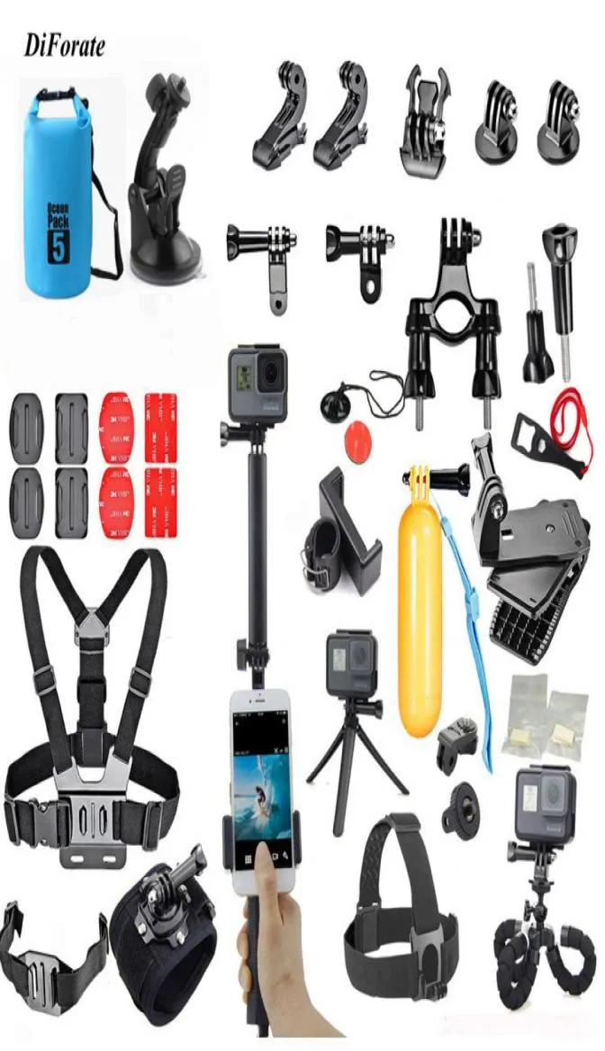 Accessoires set voor go pro 9 8 hero 7 6 black hero 5 4 3 kit mount voor SJCAM SJ4000 xiaomi yi camera eken H9 H9R2801662