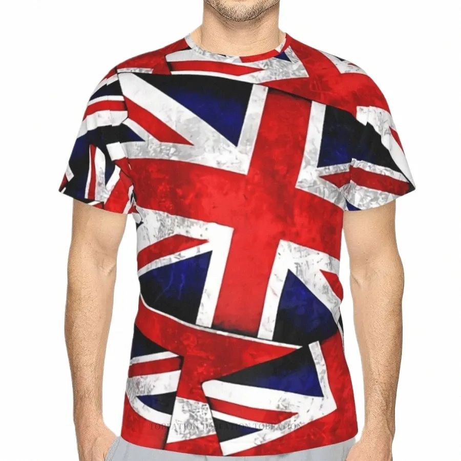 Uni Jack British England UK Flag Polyester 3D Print Men's T-shirt utomhussport snabbtorkande kläder Lossa t-shirt Street Tees D6N0#