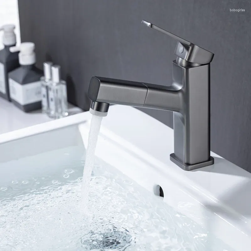 Rubinetti per lavandino del bagno Acqua fredda Rubinetto per lavabo giallo dorato Lavabo sottopiano nero pieno in rame