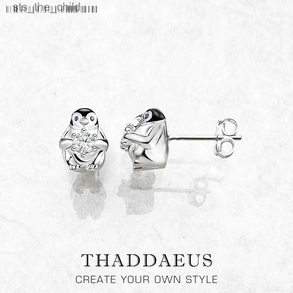 Boucles d'oreilles Charm Penguin avec boucles d'oreilles en pierre blanche style européen bijoux à la mode cadeau mignon pour les femmes 925 sterling silverC24326