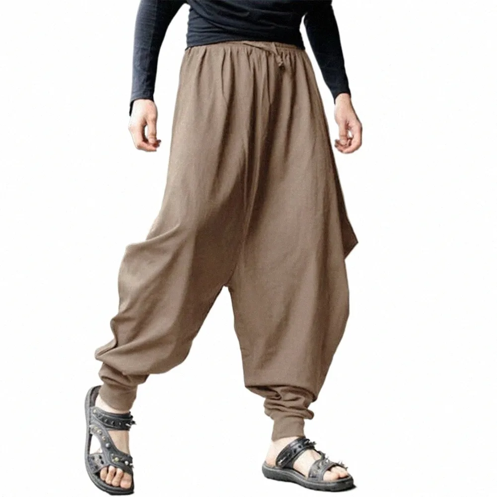 Męskie spodnie gorąca wyprzedaż japońskie luźne spodnie wysokiej jakości persalizowane gładkie ulice spodnie Hakama Pants j8wm#