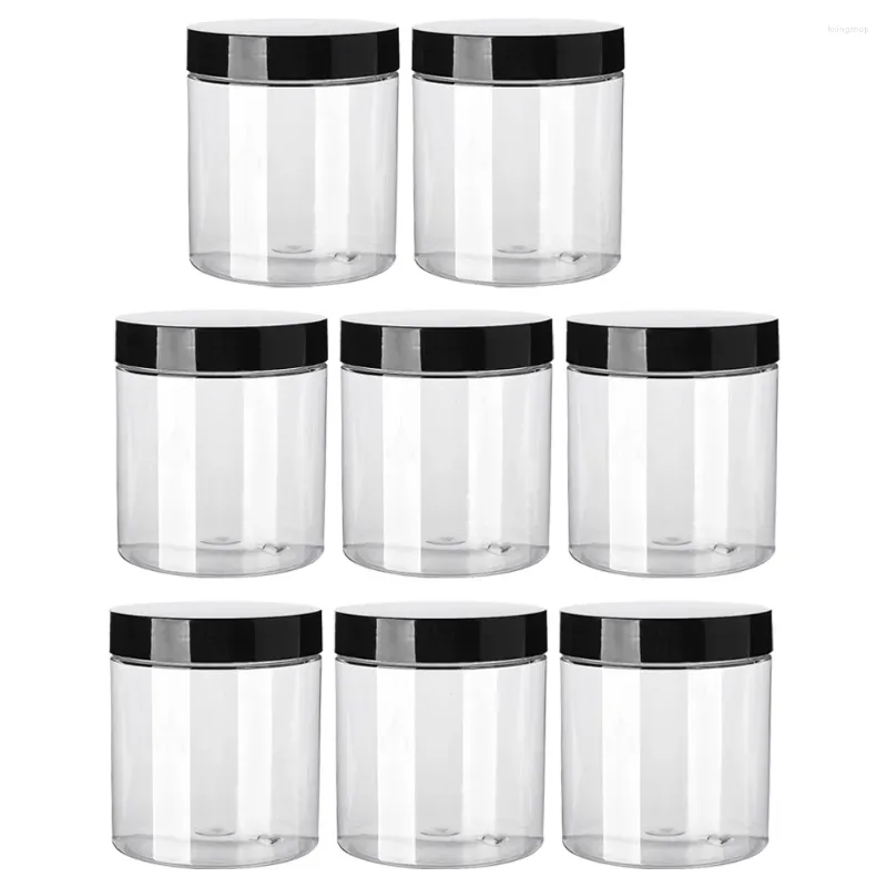 Storage Bottles 8 Pcs Buttercream Wide Mouth Jar Travel Jars For Creams Round Containers Food Plastic Transparent