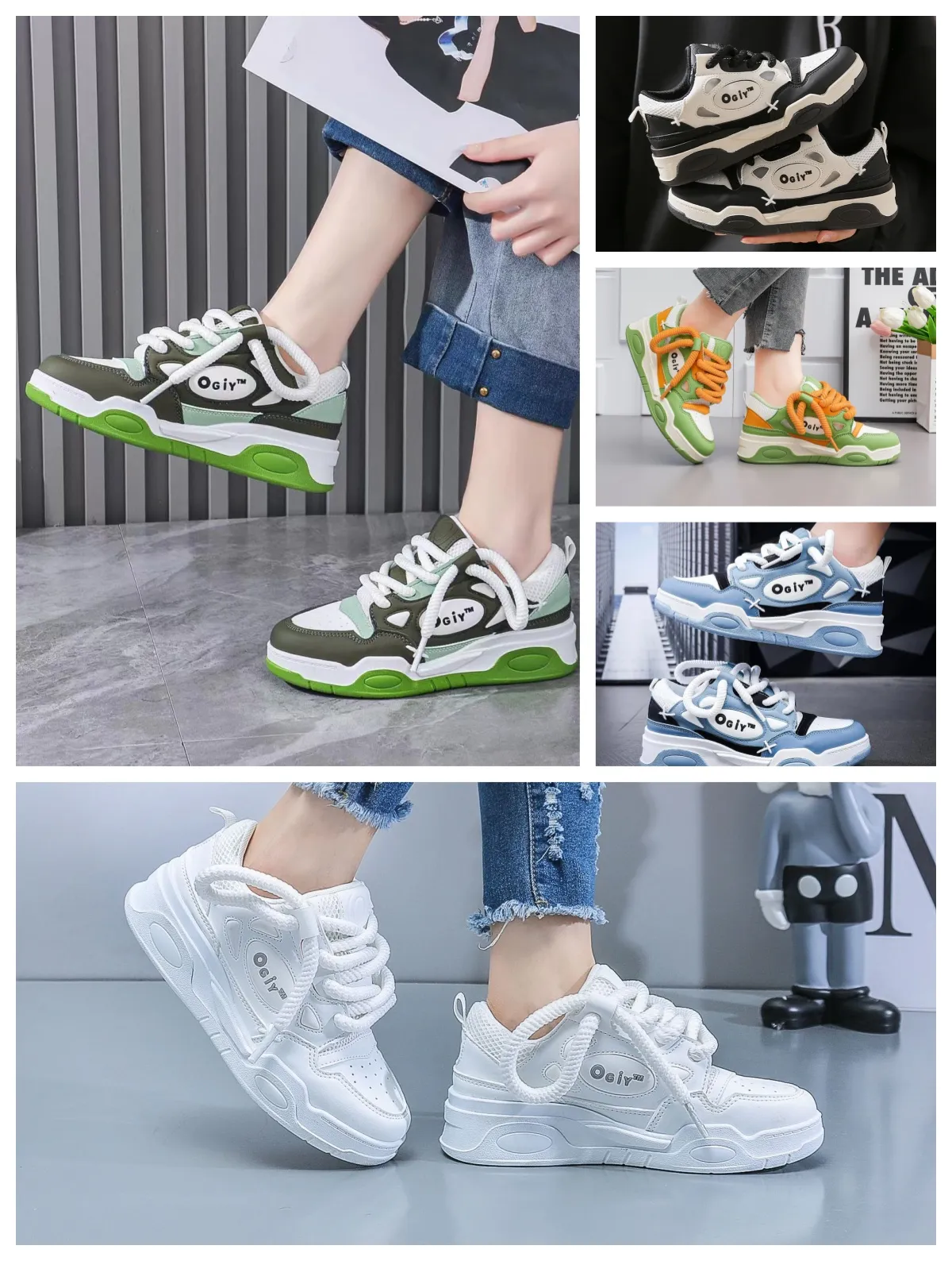 Designer Shoe Lace Up Fashion Platform Sneakers Black White light blue Mens Womens Casual Shoes GAI Size 35-45 Shoes Platform UNISEX Free Shipping