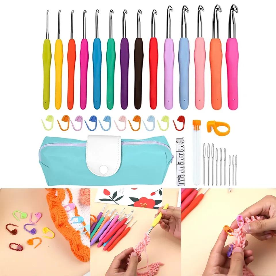 الحياكة Kaobuy Crochet Hooks مجموعة الكروشيه الكبرى الكبرى خيوط حادة نسج الإبر حياك