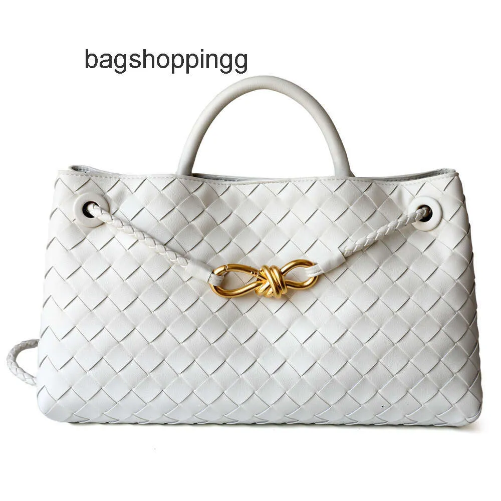 Layer Andiamo New Botteega Bag Metal Designer Bags Venetas Cowhide Tote Leather Totes High Top Womens Rope Buckle One Woven Shoulder Handbag 29cm LAFL