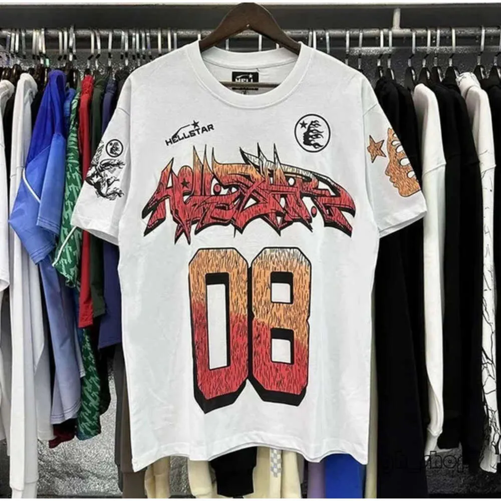 Summer Hellstar T-shirt Designer T-shirts Tee Graphic Tee Vêtements Hipster Washed Fabric Street Graffiti Lettrage Imprime