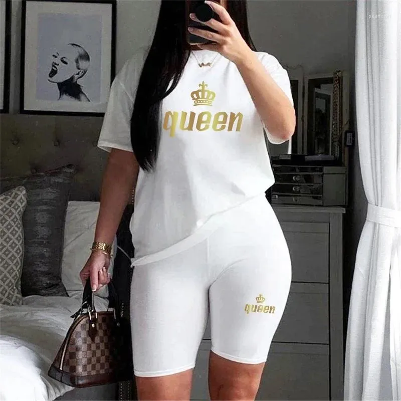 Women's Tracksuits Two Piece Set For Women In Matching Sets Clothes Womens Short Summer Outfit 2024 Plus Size T-shirt Shorts
