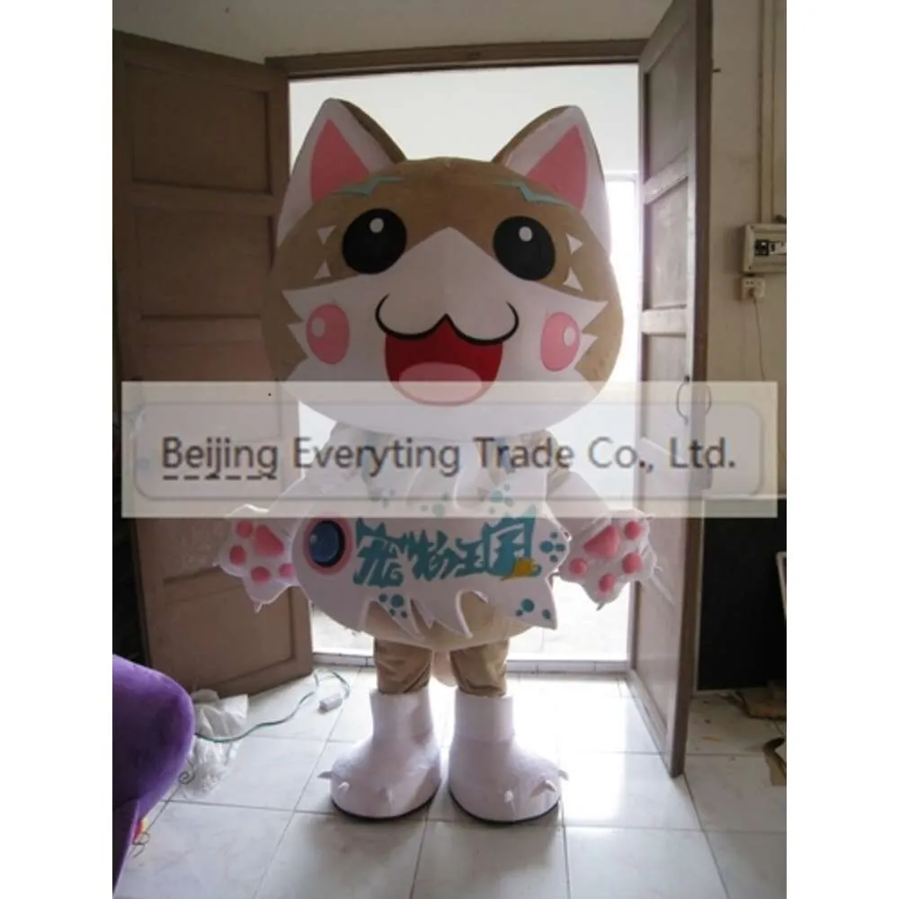 Mascottekostuums Halloween Kerstmis Roze Kat Mascotte Cartoon Pluche Fancy Dress Mascottekostuum