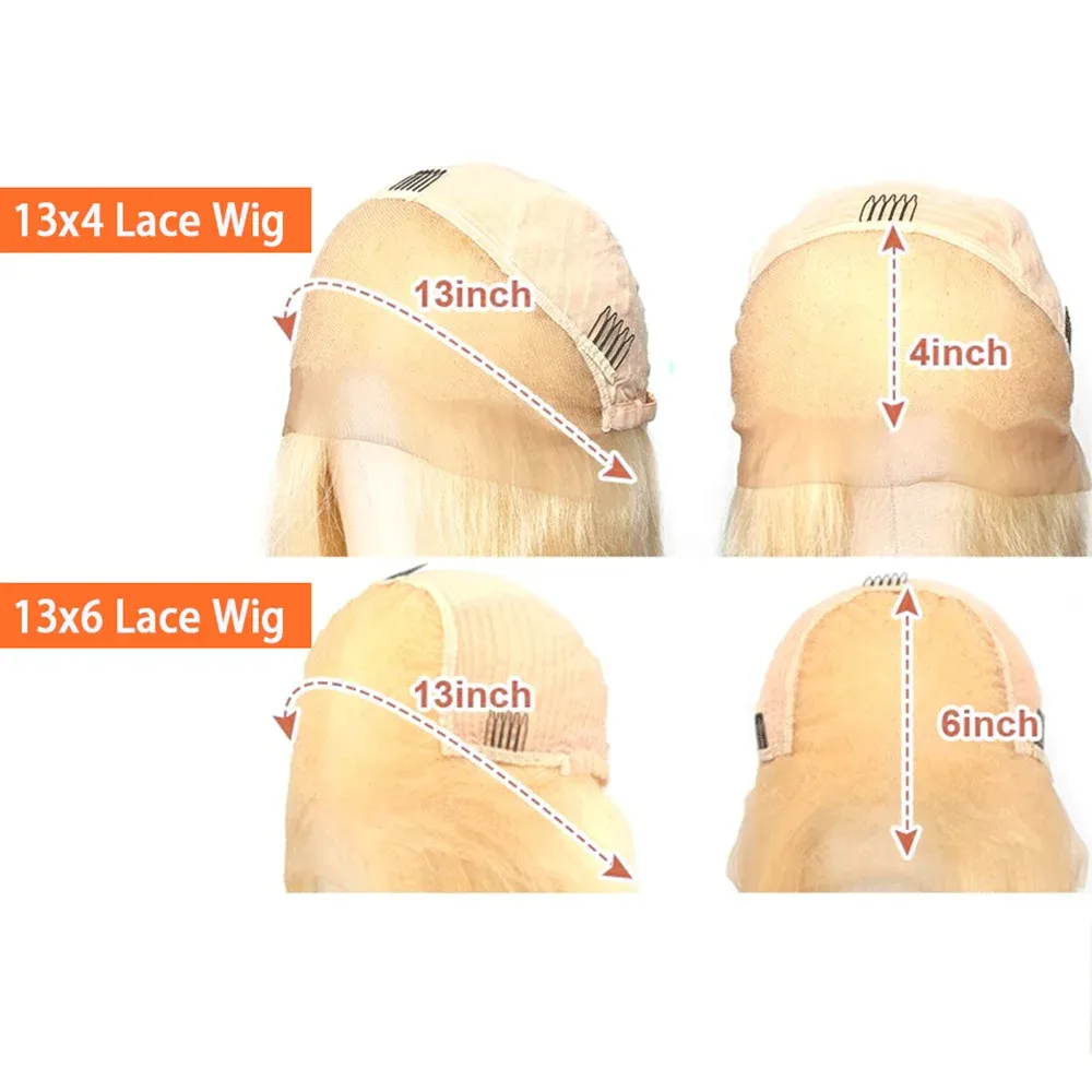 Koronkowa peruka czołowa z głębokiej fali 613 miodowa blondynka 13x4 13x6 Przezroczyste koronkowe przednie ludzkie włosy peruki dla kobiet ludzkie peruka włosów kręcone