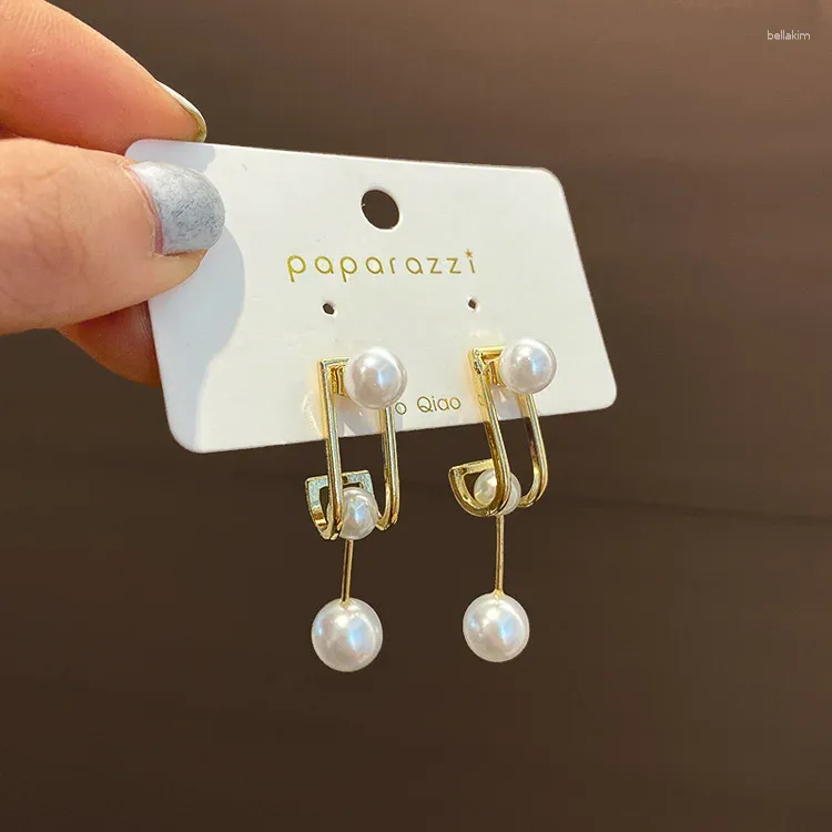 Dangle Earrings Korean 2024 Trendy Colorful AB Simulated Pearl Drop For Women Fashion Jewelry Party Long Pendientes Brincos
