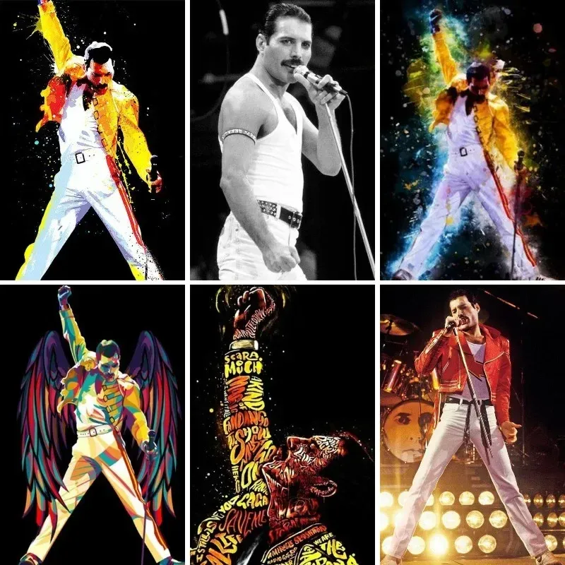 Stitch Freddie Mercury 5D DIY Diamond schilderen Volledige vierkante strass Rast Band Queen Picture Diamond Borduurwerk kralen mozaïek