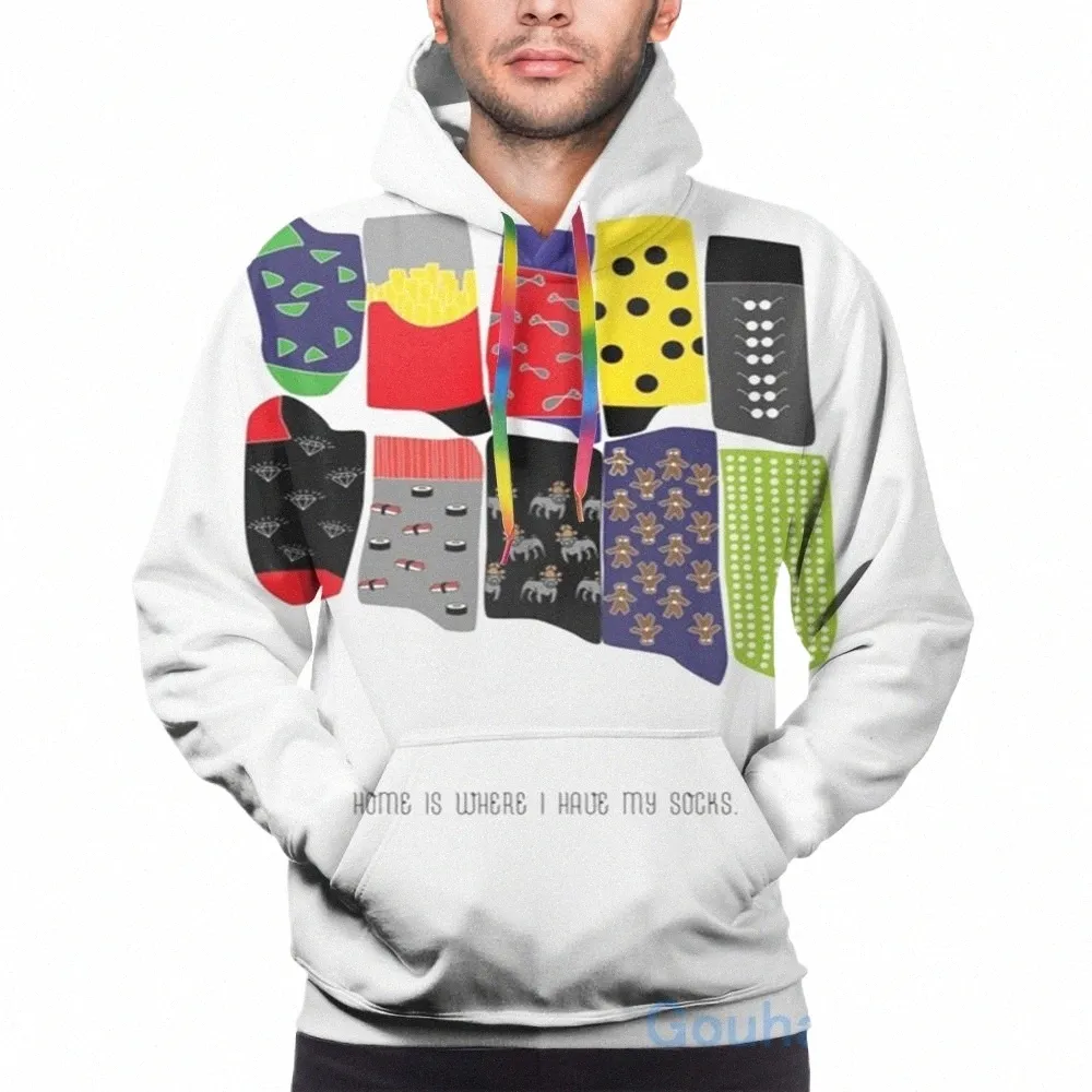 Erkek Hoodies Sweatshirt Kadınlar için Komik Ev, çoraplarımı aldığım yer ... Gündelik Hoodie Streatwear W77C# Yazdır