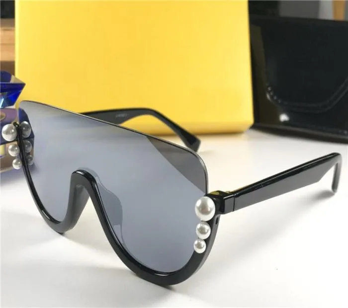 New fashion design women 0296 sunglasses square half frame pearls avantgarde popular style uv 400 protective glasses5243285