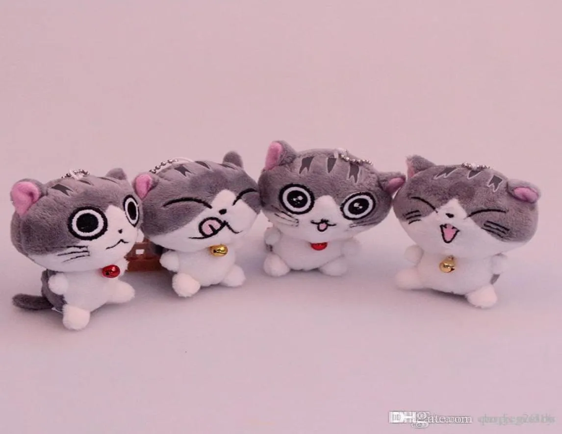 Cat Meow Collection Cheese cat Plush toys cartoon cat Stuffed Animals 8cm 10cm for children Christmas gift home dec key chain2667640