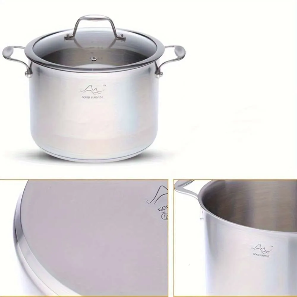 304 Pot de soupe domestique en acier inoxydable poêle électromagnétique - idéal pour les pâtes, la sauce steak, la bouillie et les ramen