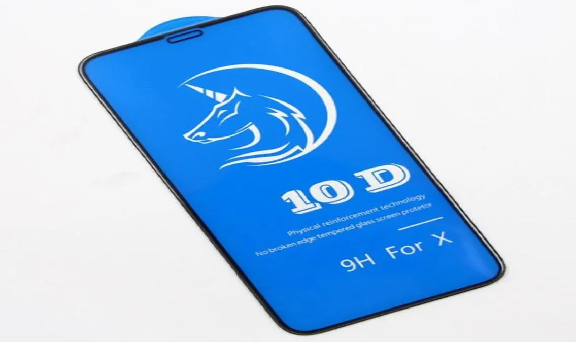 Защиты экрана сотового телефона Высококачественный 10D 20D Полный клеевой закаленное стекло для iPhone 12 Mini 11 Pro Max XS XR X 6 7 8 Plus77226362146963