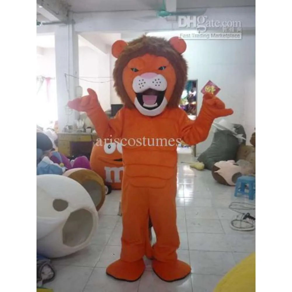 Costumes de Mascotte Halloween Noël Orange Lion Mascotte Dessin Animé En Peluche Déguisement Costume De Mascotte