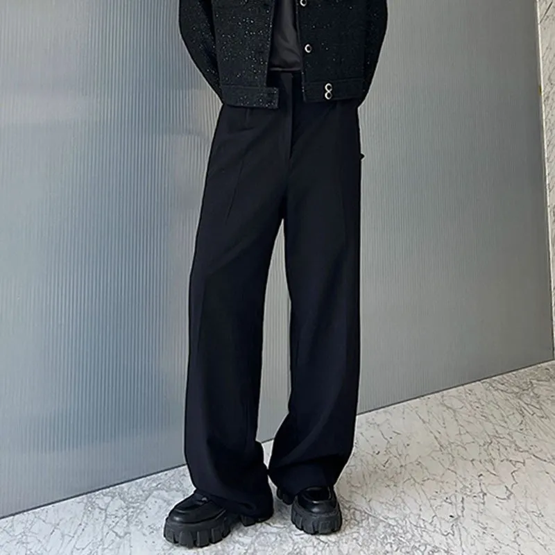 Men's Wide Leg Dress Pants - Korean Style Loose Fit Suit Trousers, Solid  Color Casual Straight Leg, Spring Fashion from Dhgate Men's Pants - price  31.96