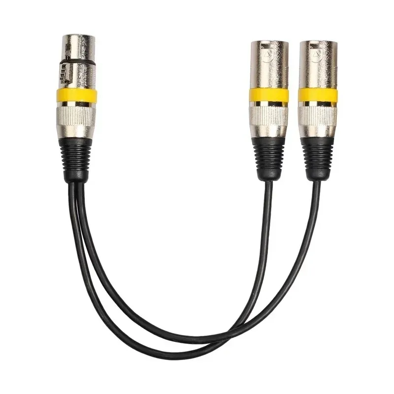 2024 3Pin XLR Female Jack To Dual 2 Male Plug Y Splitter 30cm Adapter Cable Wire for Amplifier Speaker Headphone Mixer