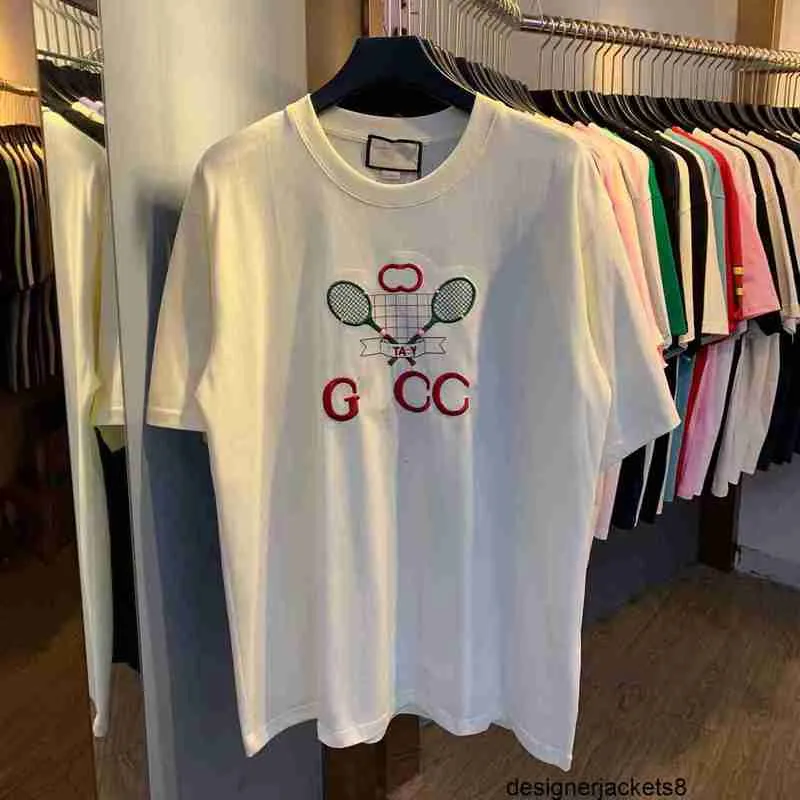 Designer la bonne version différencie les tendances du marché luxe polyvalent GU broderie coton t-shirt à manches courtes Unisexe Tee lâche W77L