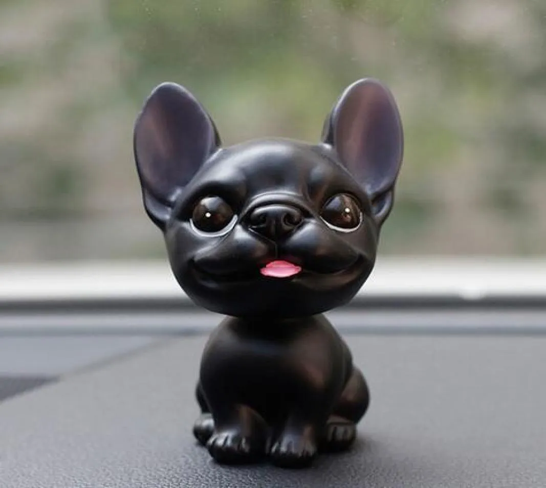 Car Dashboard Toys Decor Nodding Dog Car Ornament French Bulldog Shaking Head Cute Wobble Bobble Head Puppy Dolls Auto Accessory7402417