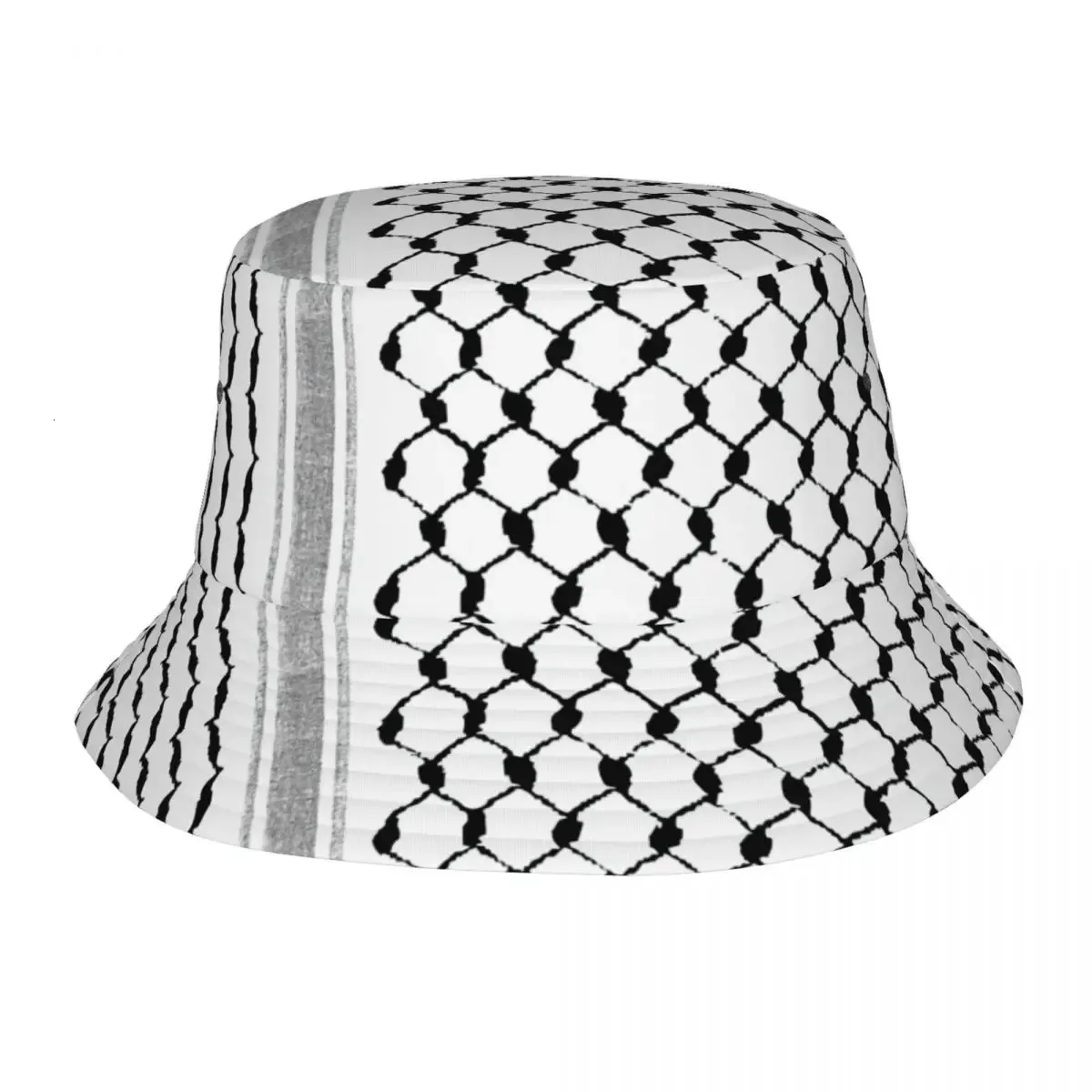 Hatta Kufiya Folk Bucket Hats for Unisex Summer Sun Hat Unique Design Foldable Outdoor Sport Fishing Boonie 240320