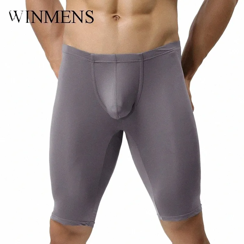 Männer Pyjamas Hosen Transluzente Männliche Schlaf Shorts Solide Ultradünne Homosexuell Sexy Dünne Nachtwäsche Hause Bottoms Mann Lounge Wear i4JA #