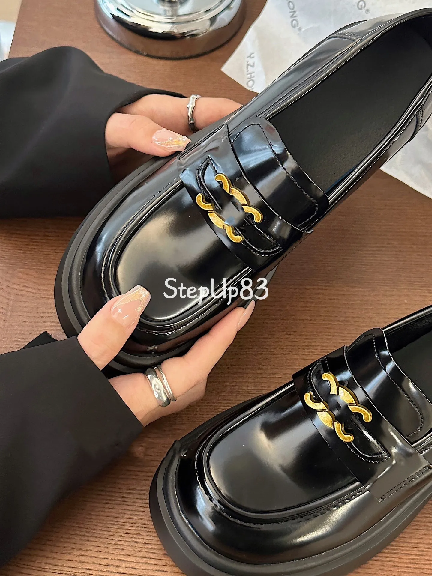 Luxury Designer Loafers Spring Celebrity Leather Shoes Platform Women's Shoes Dress Shoes Women's high quality leather